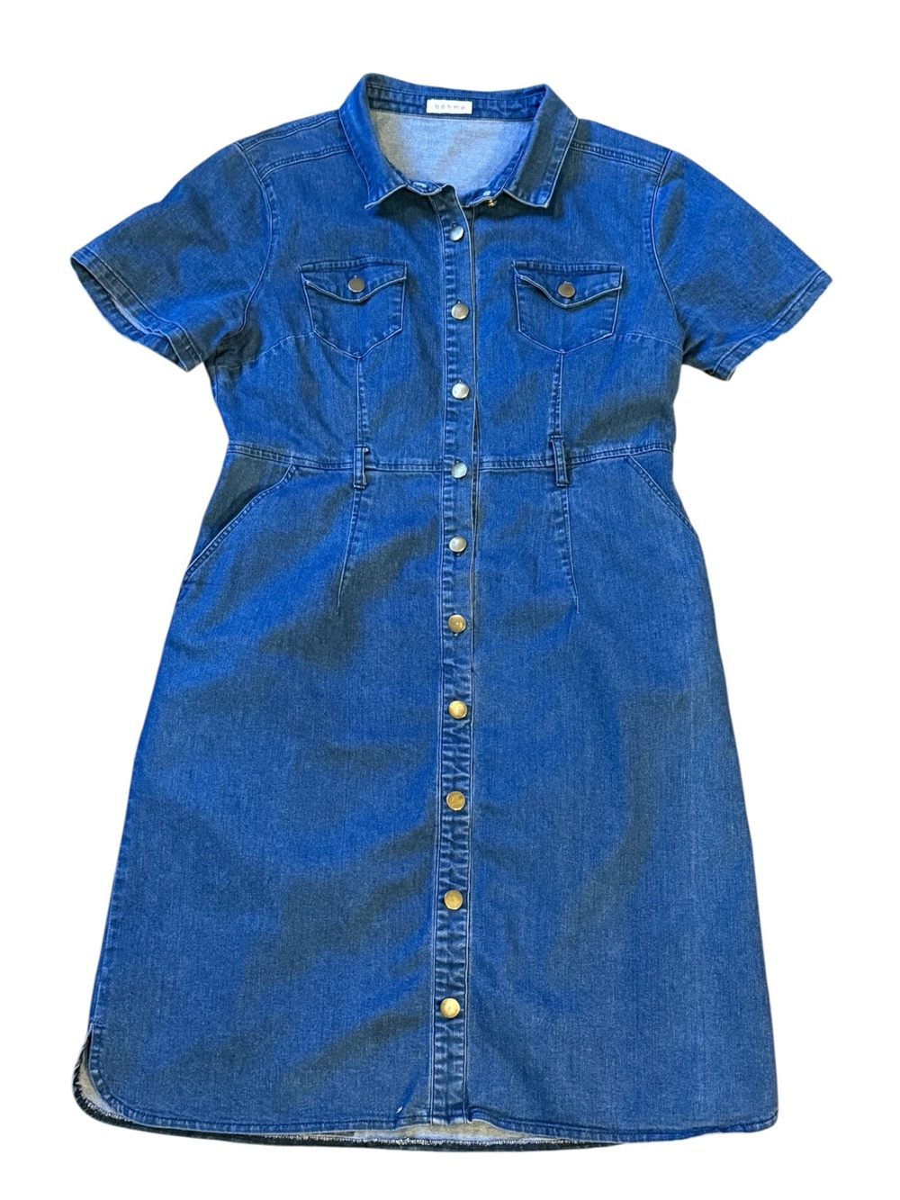 Bohme Denim Button Front Shirt Dress Medium Wash Size Medium
